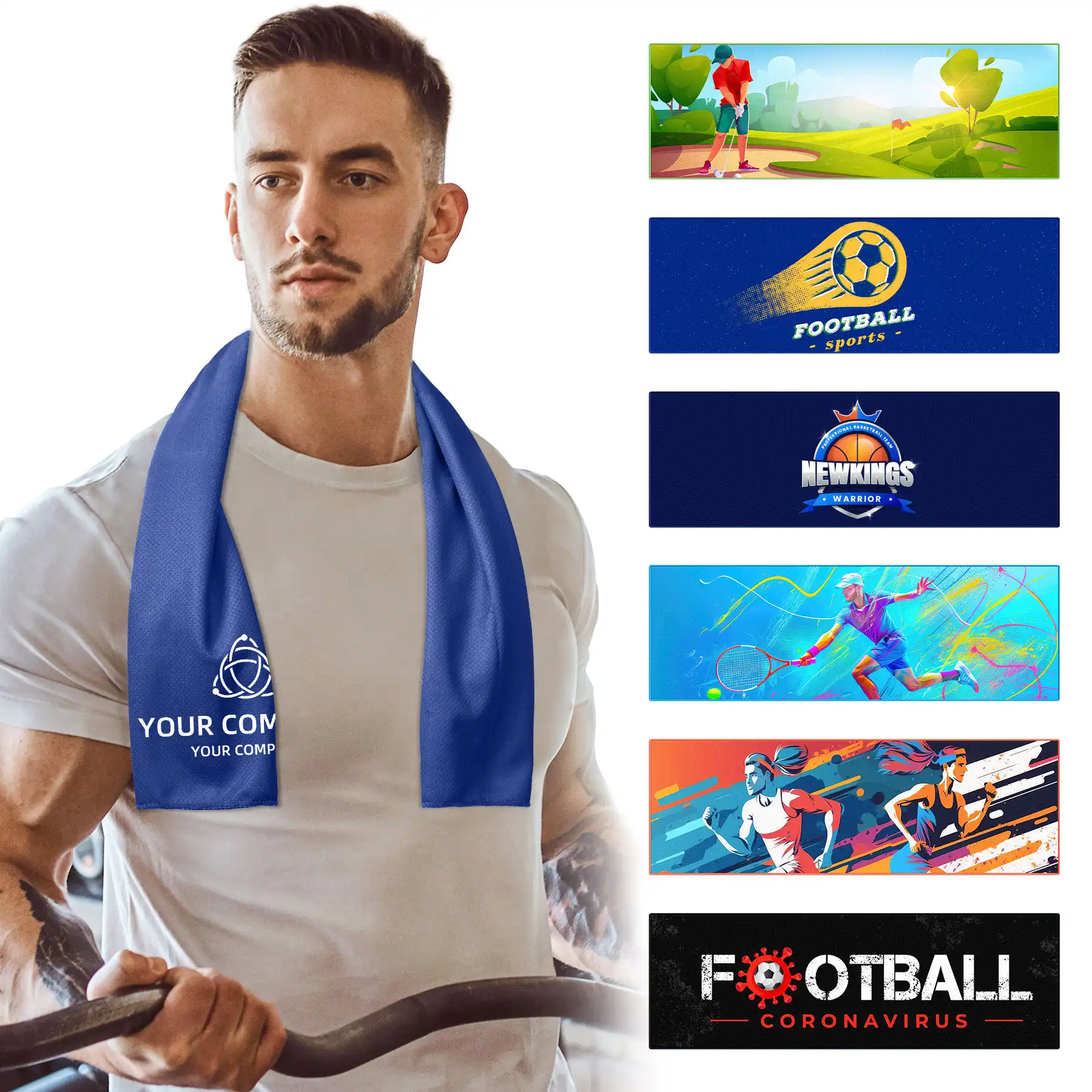 Full Color 160GSM Polyester Cooling Towel