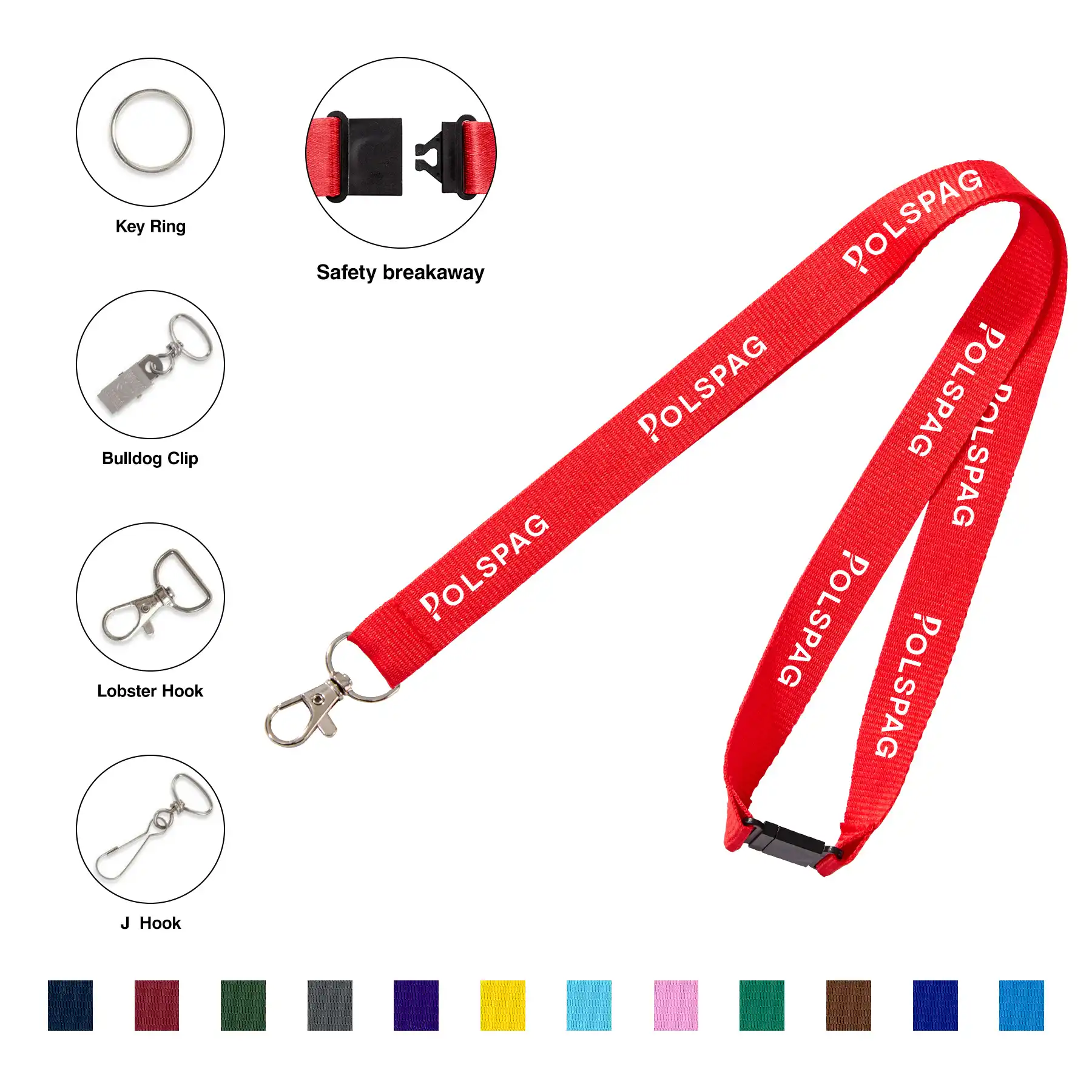 Custom Screen Printed Lanyard With Safety Breakaway